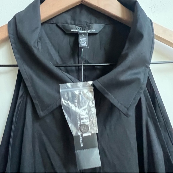 New WHITE HOUSE BLACK MARKET Poplin Halter Shirt Dress Button Pockets Chic Large - Picture 8 of 16